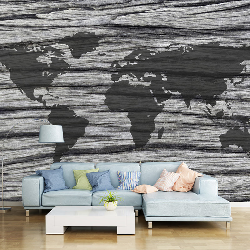 Horizontal Illustration Wall Mural Map Decorative Eco-friendly for Home Decor