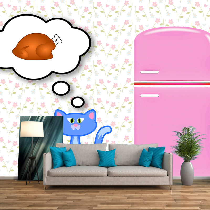 Bright Color Cartoon Illustration Wall Mural Decorative Eco-friendly for Room