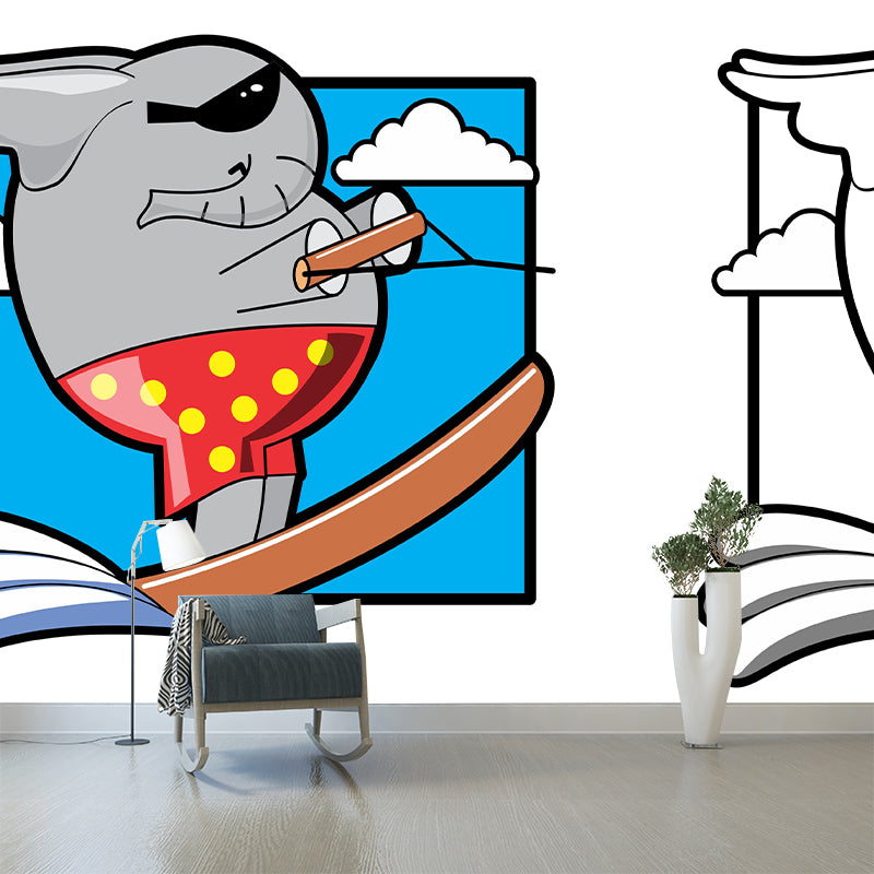 Cartoon Illustration Mural Decorative Eco-friendly for Home Decor