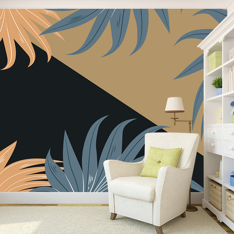 Customized Illustration Wall Mural Tropical Plant Eco-friendly for Bedroom