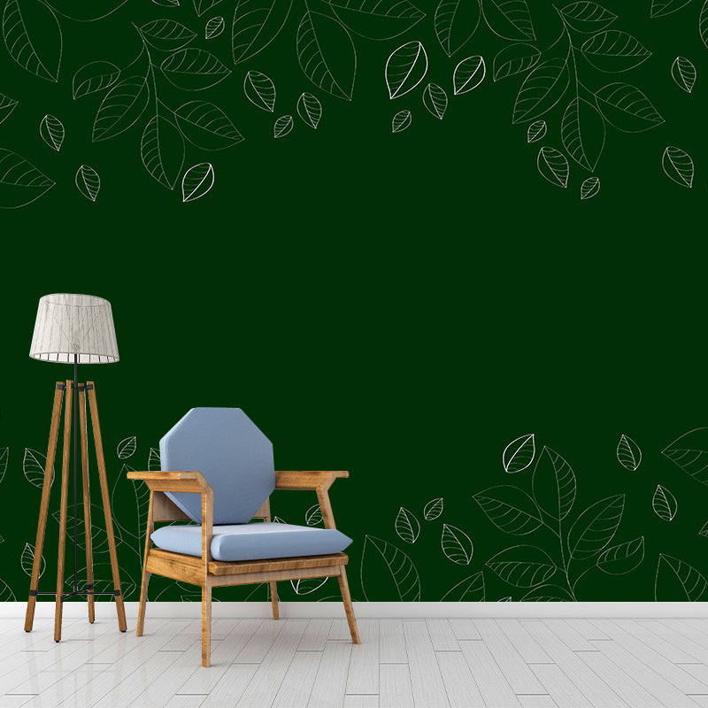 Customized Illustration Wall Mural Tropical Plant Eco-friendly for Bedroom