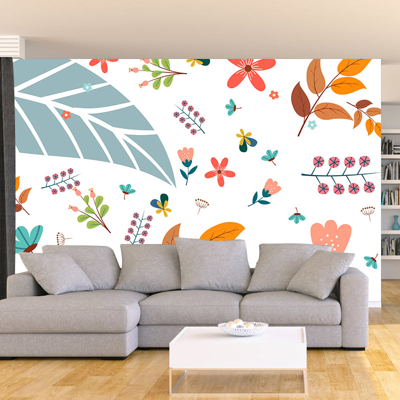 Colorful Illustration Mural Tropical Plants Decorative Eco-friendly for Decoration