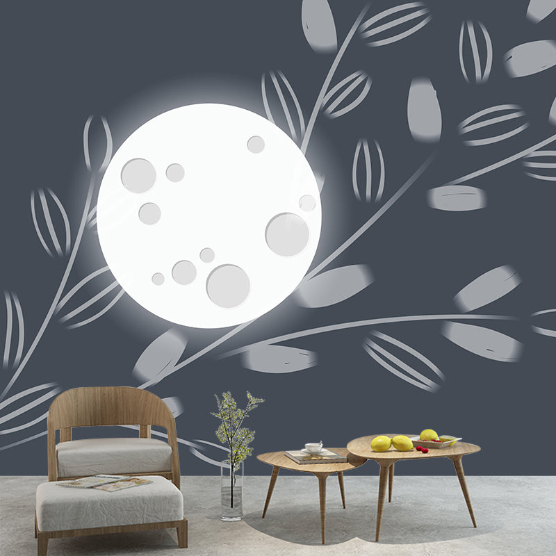 Light Color Illustration Mural Tropical Plants Decorative Eco-friendly for Home