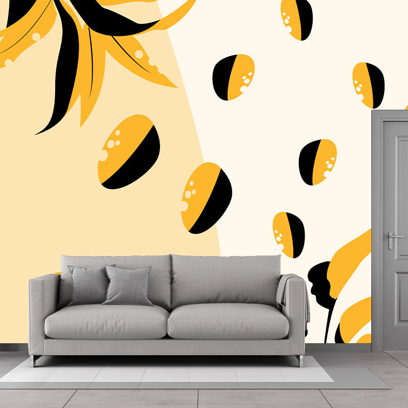 Illustration murale de plantes tropicales en couleur claire, décoration écologique pour la maison