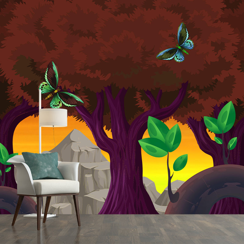 Eco-friendly Illustration Wall Mural Tropical plants Decorative for Wall Decor