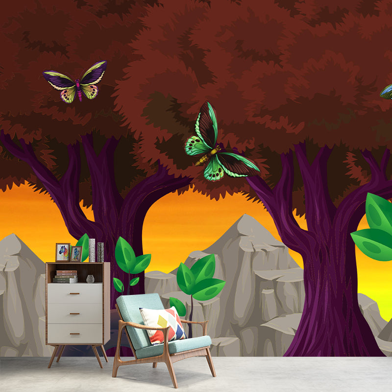 Eco-friendly Illustration Wall Mural Tropical plants Decorative for Wall Decor