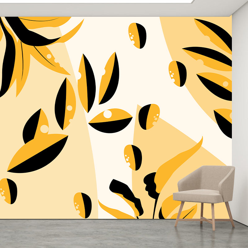 Customized Illustration Mural Tropical Plants Decorative Eco-friendly for Room