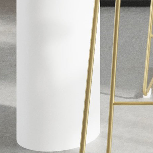 Marble Modern Double pedestal Patio Bar Table Indoor Bistro Bar Height Cocktail Table