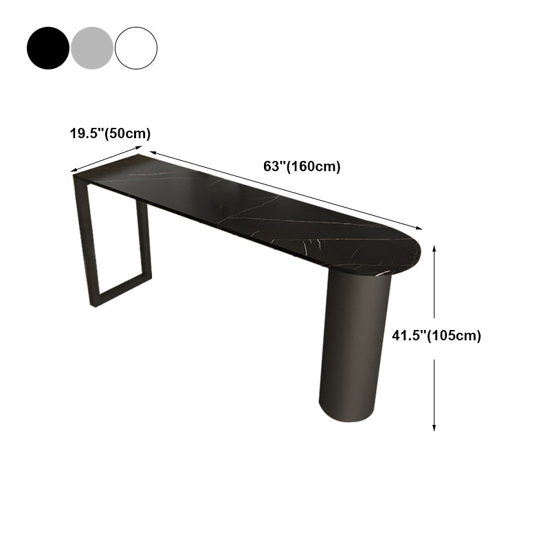 Marble Modern Double pedestal Patio Bar Table Indoor Bistro Bar Height Cocktail Table