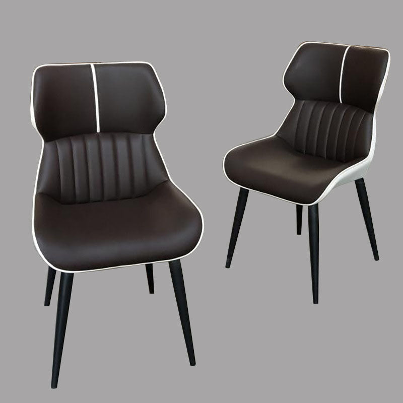 Sillones Parsons contemporáneos Sillas decorativas y de comedor curvas de cuero