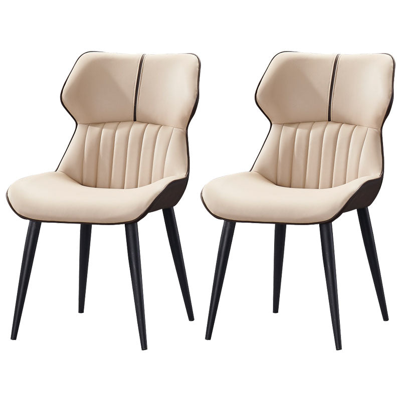 Fauteuils Parsons contemporains Chaises de salle à manger et d'appoint courbées en cuir