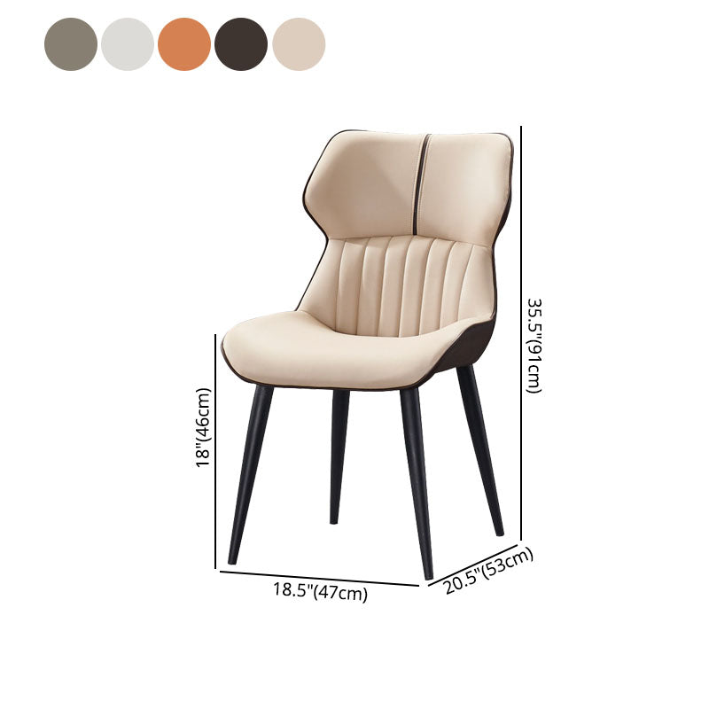 Sillones Parsons contemporáneos Sillas decorativas y de comedor curvas de cuero