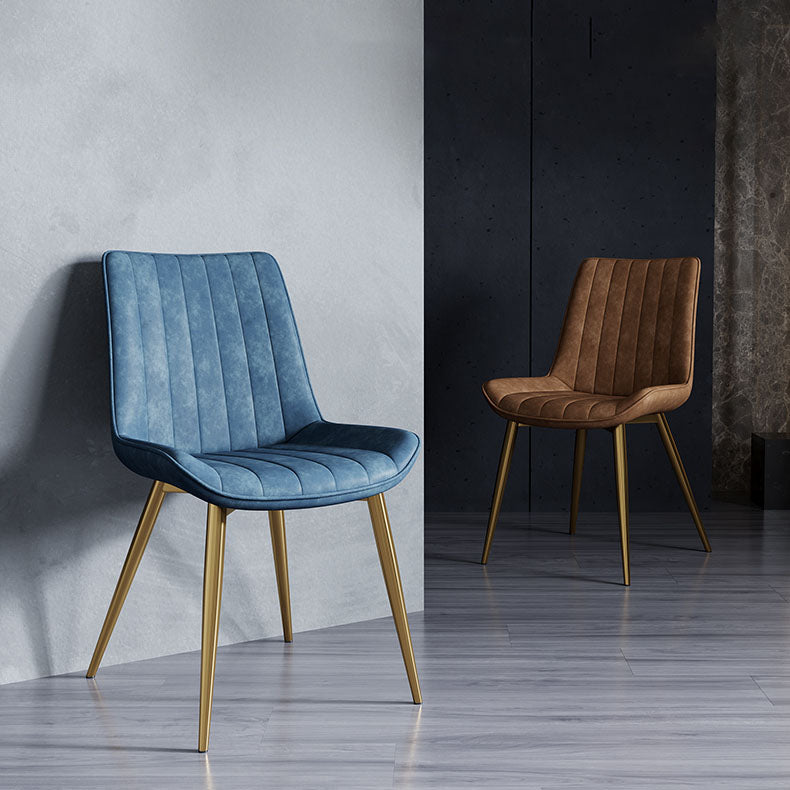 Sillas de comedor escandinavas de metal para interiores y exteriores Silla Parsons con patas de metal