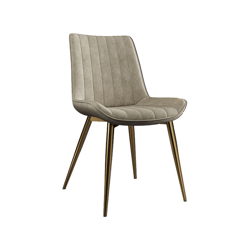 Chaises de salle à manger scandinaves en métal intérieur-extérieur, chaise Parsons avec pieds en métal