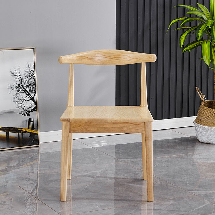 Silla sin brazos de comedor de madera moderna, silla de comedor con respaldo de escalera para cocina