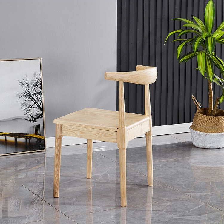 Silla sin brazos de comedor de madera moderna, silla de comedor con respaldo de escalera para cocina