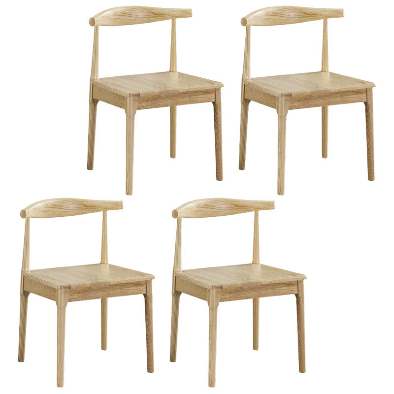 Silla sin brazos de comedor de madera moderna, silla de comedor con respaldo de escalera para cocina