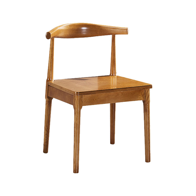 Silla sin brazos de comedor de madera moderna, silla de comedor con respaldo de escalera para cocina
