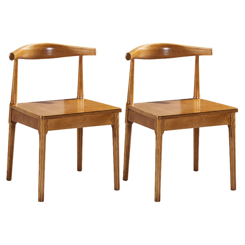 Silla sin brazos de comedor de madera moderna, silla de comedor con respaldo de escalera para cocina