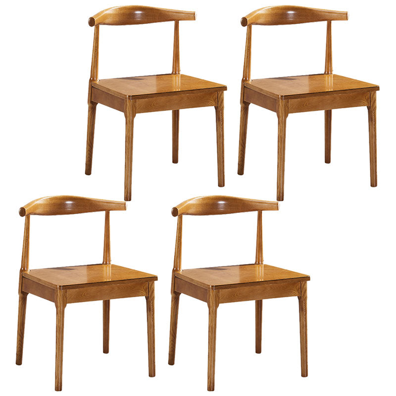 Silla sin brazos de comedor de madera moderna, silla de comedor con respaldo de escalera para cocina