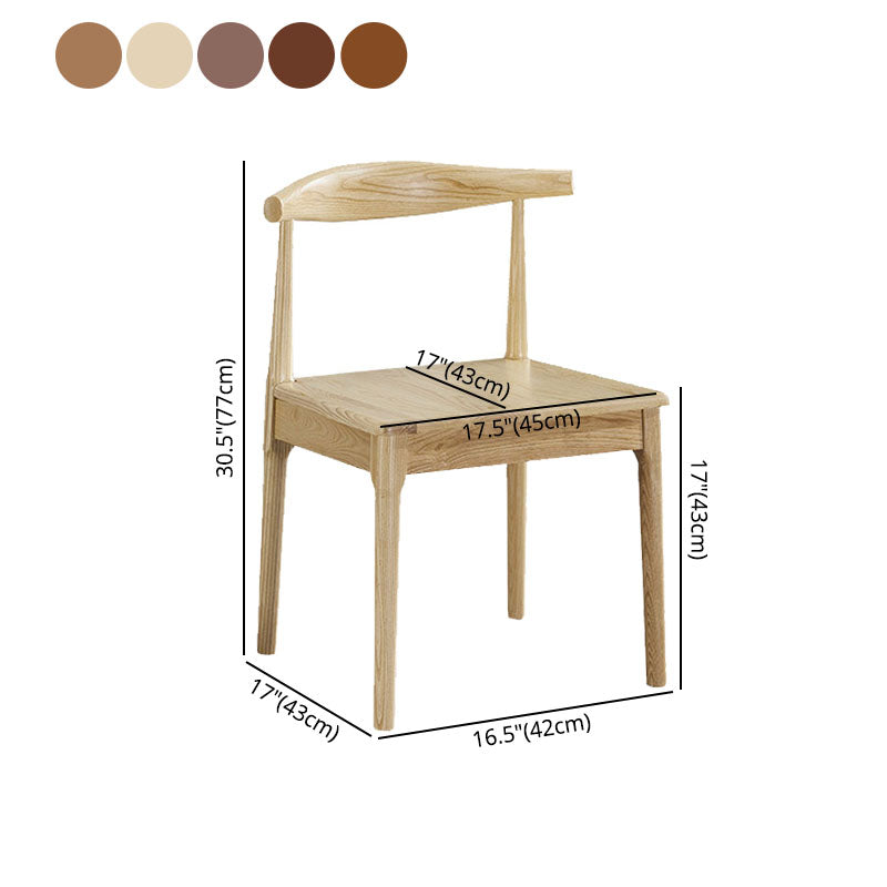 Silla sin brazos de comedor de madera moderna, silla de comedor con respaldo de escalera para cocina