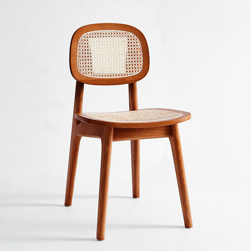 Chaises de salle à manger en bois massif sans accoudoirs, chaise à dossier ouvert intérieur-extérieur