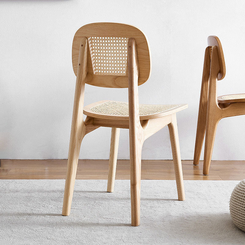 Sillas sin brazos de comedor de madera maciza Silla con respaldo abierto para interiores y exteriores