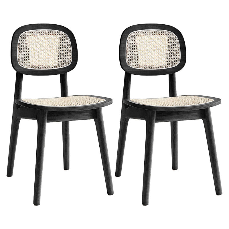 Sillas sin brazos de comedor de madera maciza Silla con respaldo abierto para interiores y exteriores