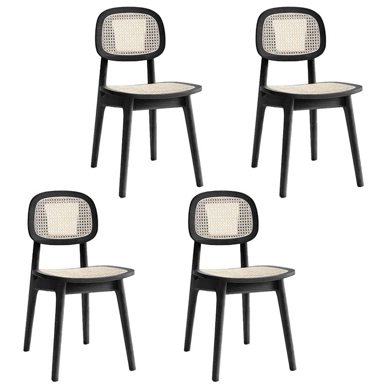 Sillas sin brazos de comedor de madera maciza Silla con respaldo abierto para interiores y exteriores