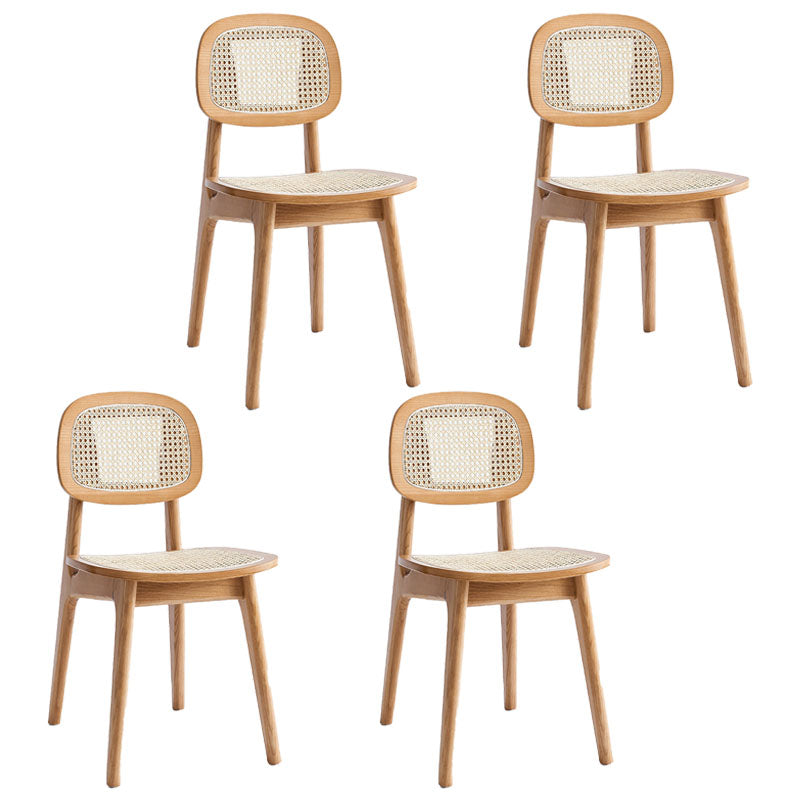 Sillas sin brazos de comedor de madera maciza Silla con respaldo abierto para interiores y exteriores
