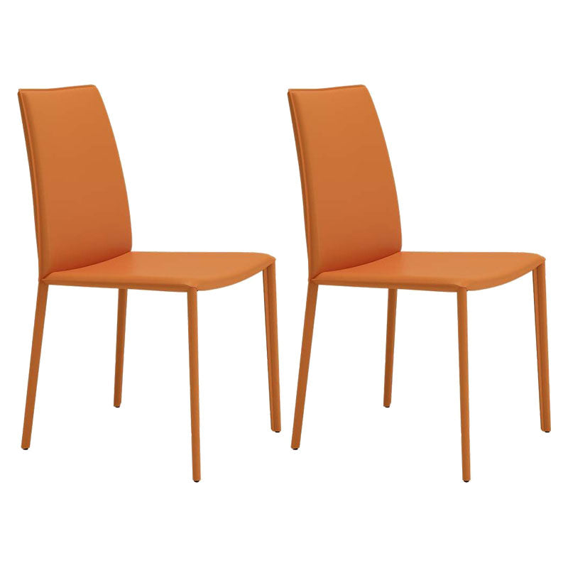 Chaise de salle à manger incurvée en cuir contemporaine, chaise Parsons pour brasserie