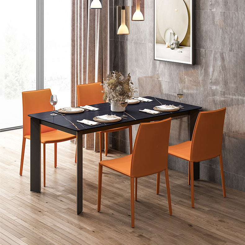 Silla de comedor curvada de cuero contemporánea Silla Parsons para Brasserie