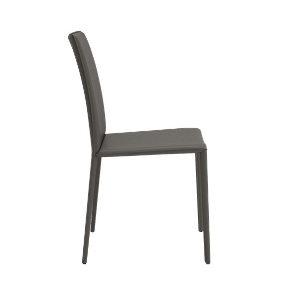 Silla de comedor curvada de cuero contemporánea Silla Parsons para Brasserie