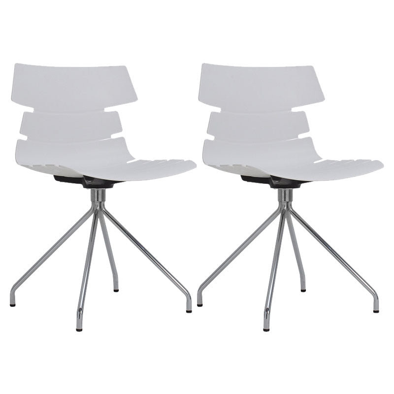 Silla lateral de plástico contemporánea Silla de comedor con respaldo sólido para restaurante