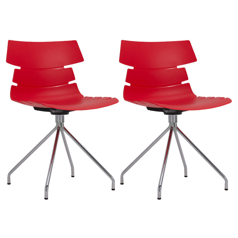 Silla lateral de plástico contemporánea Silla de comedor con respaldo sólido para restaurante