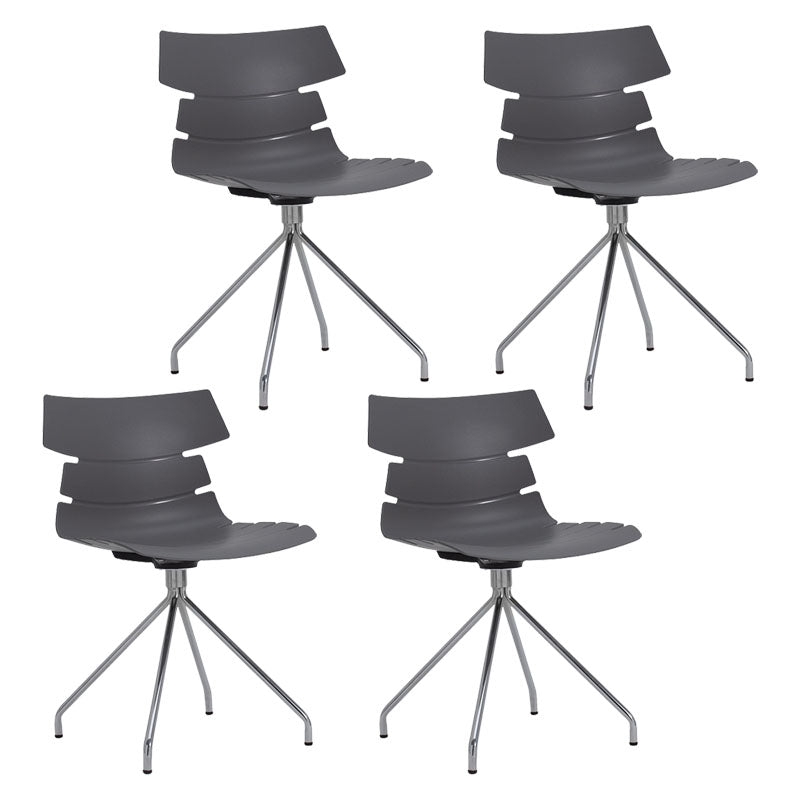 Silla lateral de plástico contemporánea Silla de comedor con respaldo sólido para restaurante