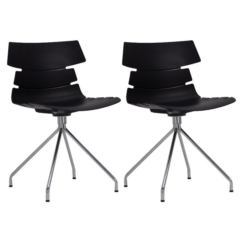 Silla lateral de plástico contemporánea Silla de comedor con respaldo sólido para restaurante
