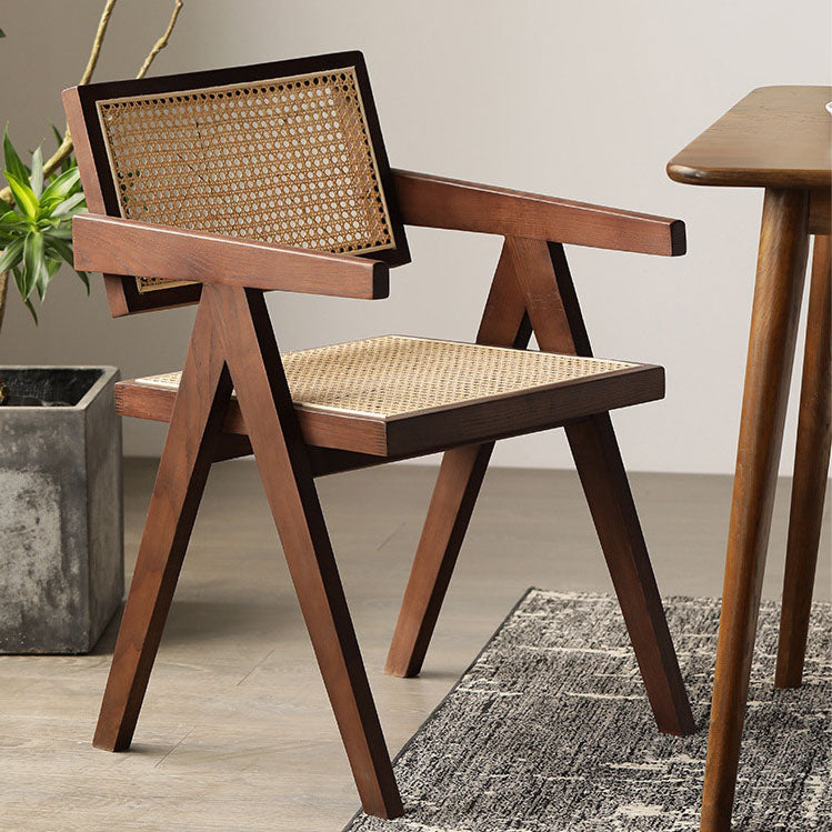 Sillas de comedor de madera maciza, silla con respaldo abierto para interior y exterior, para cocina