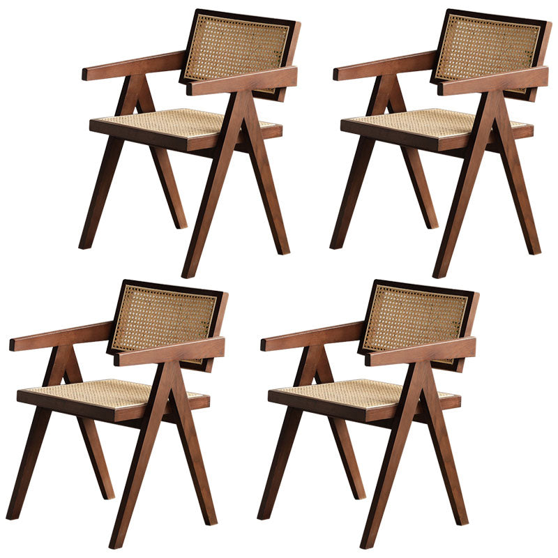 Sillas de comedor de madera maciza, silla con respaldo abierto para interior y exterior, para cocina