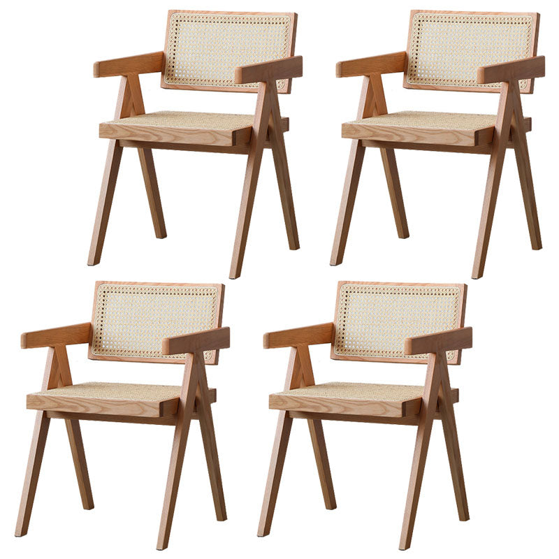 Sillas de comedor de madera maciza, silla con respaldo abierto para interior y exterior, para cocina