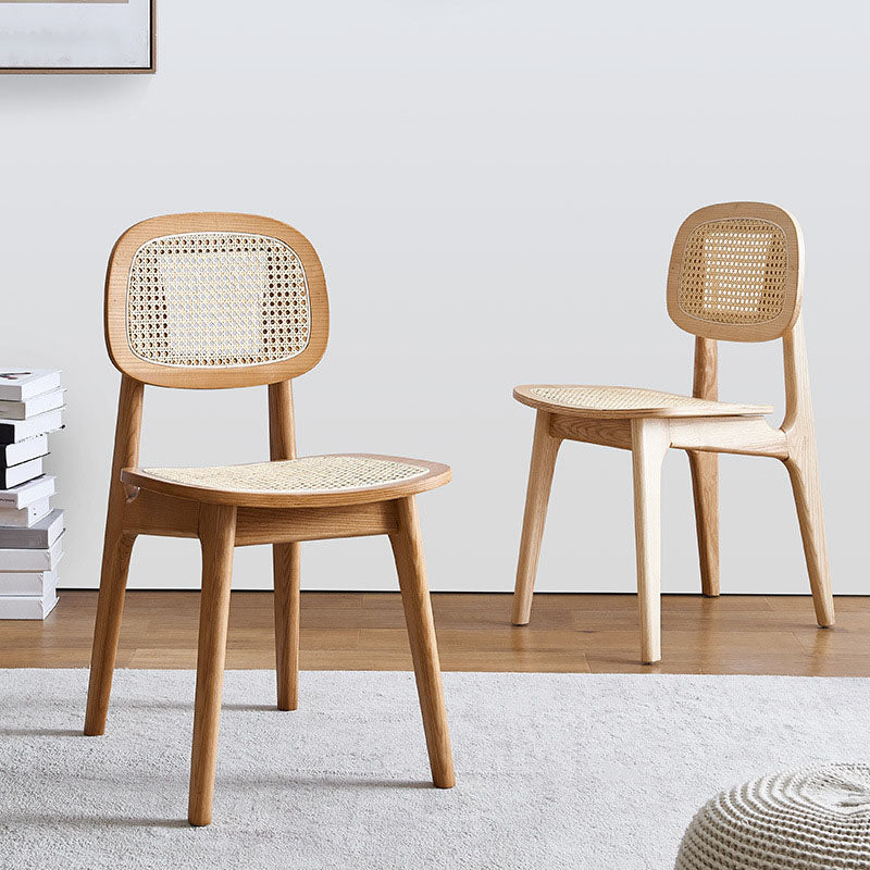 Cocina contemporánea de madera que cena la silla sin brazos con respaldo abierto que cena la silla