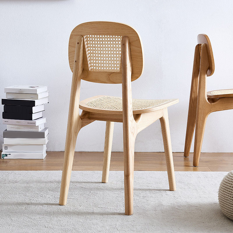 Cocina contemporánea de madera que cena la silla sin brazos con respaldo abierto que cena la silla