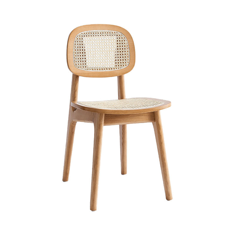 Cocina contemporánea de madera que cena la silla sin brazos con respaldo abierto que cena la silla