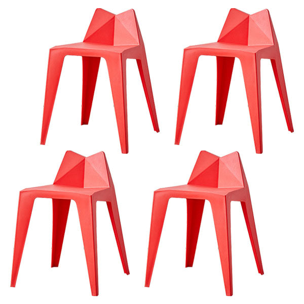 Chaises intérieures et extérieures en plastique modernes, chaises de salle à manger à dossier solide