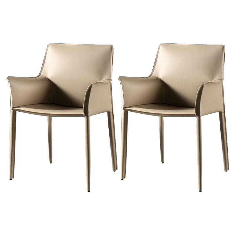 Chaise de salle à manger en cuir moderne, finition mate, fauteuil Parsons pour cuisine