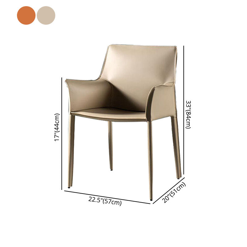 Silla de comedor de cuero moderna, sillón Parsons con acabado mate para cocina