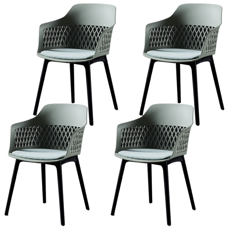 Sillón de metal contemporáneo para interiores y exteriores, sillón con respaldo abierto