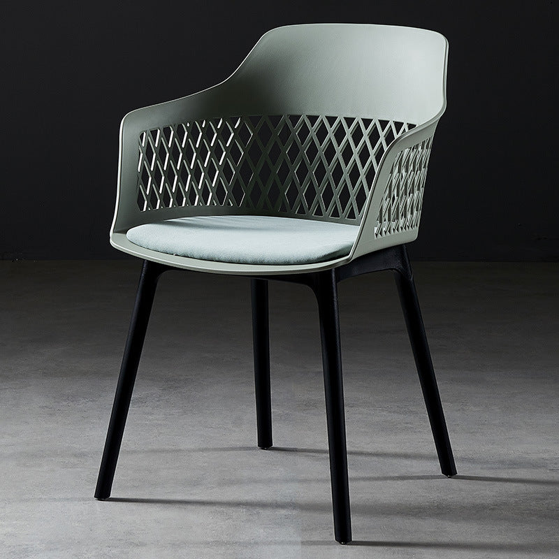 Fauteuil de salle intérieur-extérieur en métal contemporain, chaise à dossier ouvert