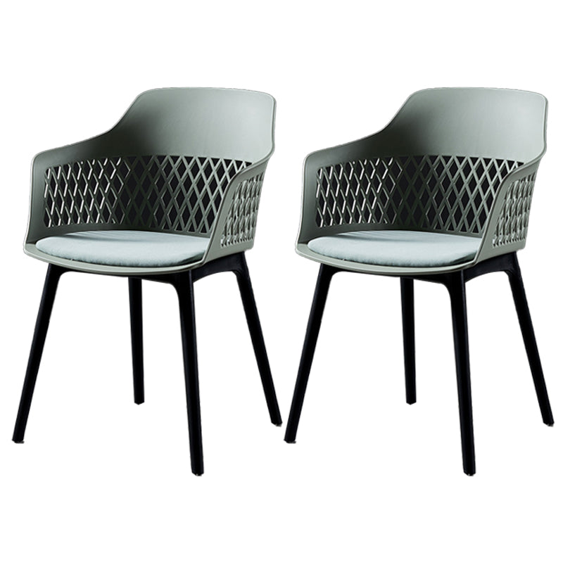 Sillón de metal contemporáneo para interiores y exteriores, sillón con respaldo abierto