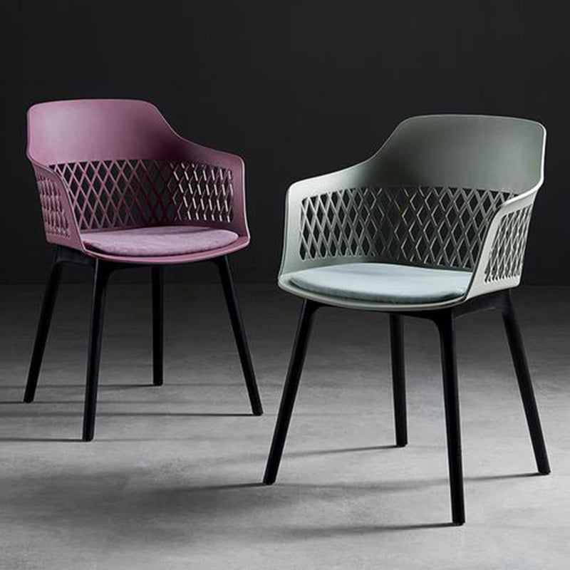 Sillón de metal contemporáneo para interiores y exteriores, sillón con respaldo abierto